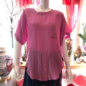 SUNNY LEIGH PINK SILK BLOUSE